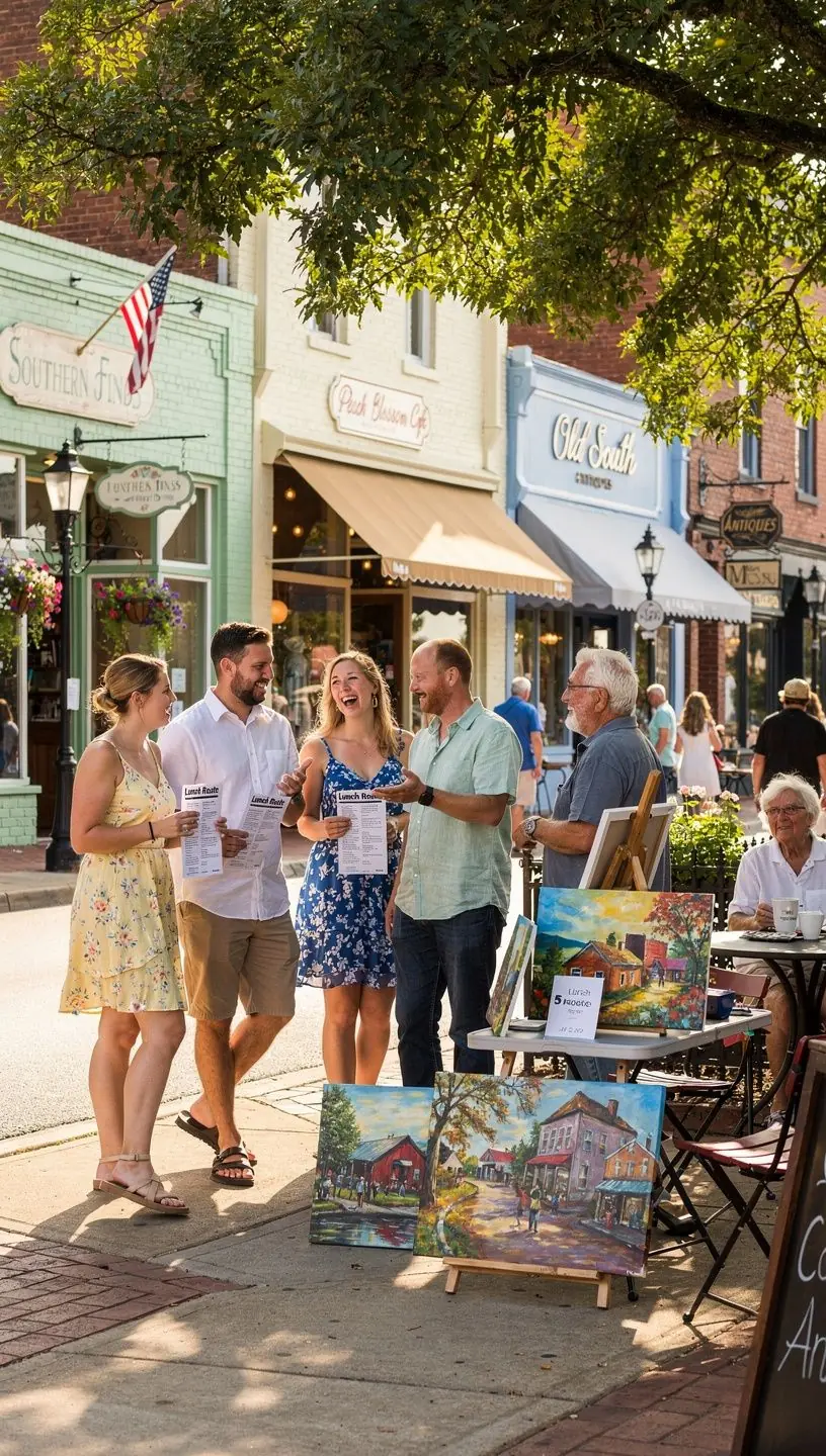 Rodzina podróżująca samochodem po malowniczej drodze.
