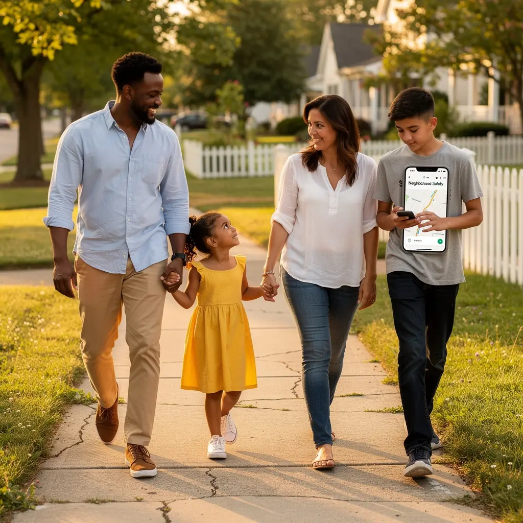 Widok na przytulny dom w amerykańskim sąsiedztwie.