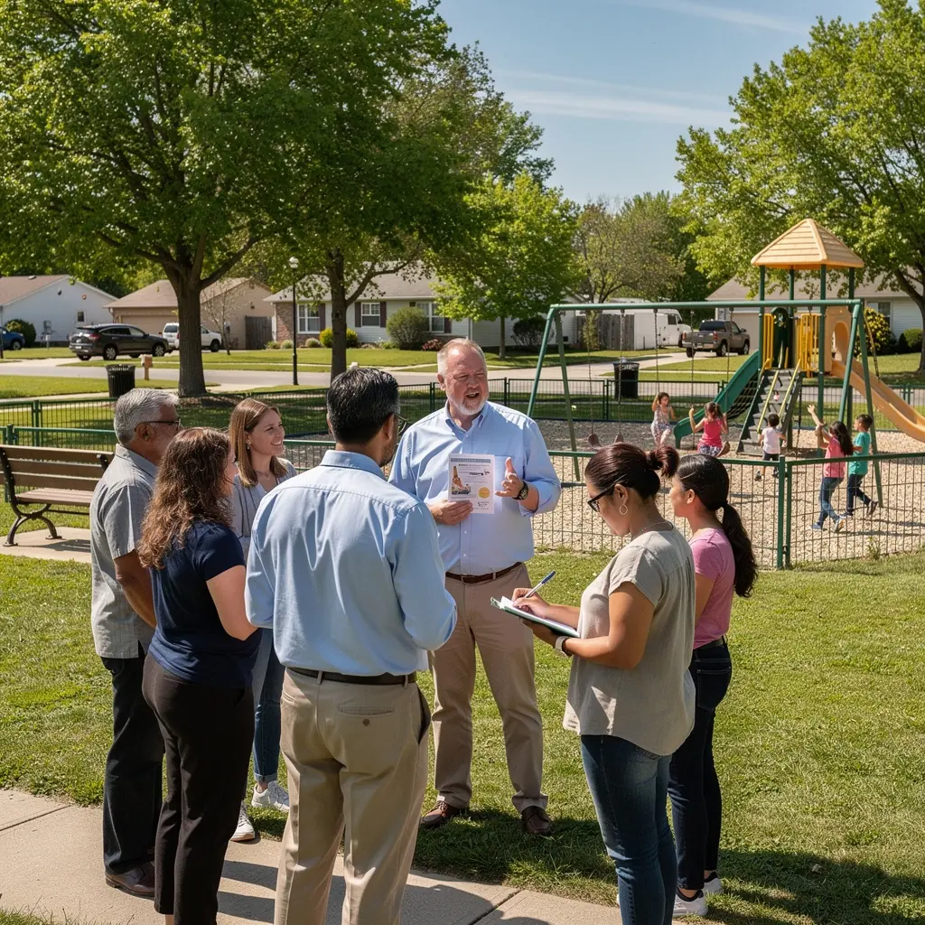 Zespół ekspertów omawiający strategie poprawy bezpieczeństwa w lokalnych społecznościach.